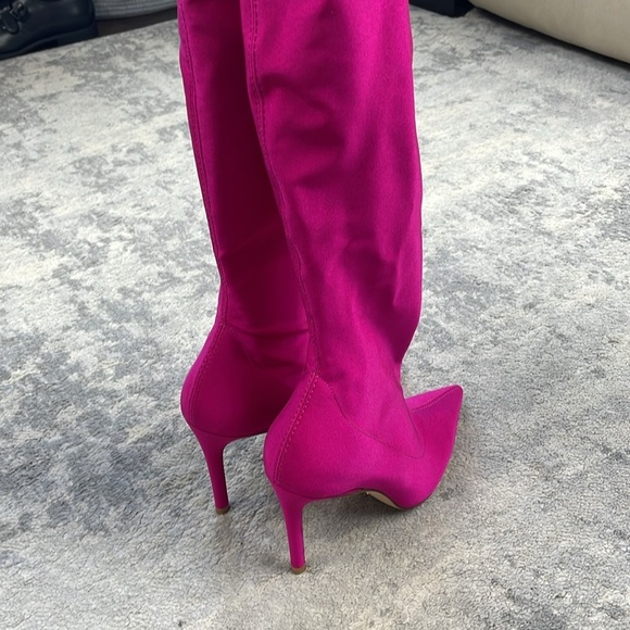 New Stuart Weitzman Ultrastuart Legging 100 Boot Fuchsia Pink OTK Sexy Sz 7.5 - Picture 7 of 15